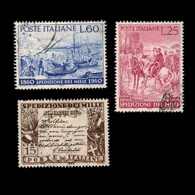 Italia, Scott 796-798, Liberación del sur de Italia, 1960, usado Foto 1 de 2