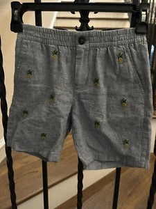 Kleine Jungen Größe 5 Janie and Jack Shorts Ananas elastisch Abfall blau - Bild 1 von 4