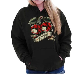 Betty Boop Cartoon Retro Cherry Dice Tattoo Womens Hooded Sweatshirts Hoodies - Picture 1 of 6