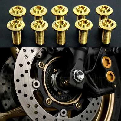 10PCS GOLD Front Brake Disc Rotors Mounting Bolts For BMW R1200GS 04-13 R1150GS - Imagem 1 de 4