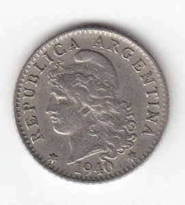 ARGENTINA 1940 5 centavos - KM#34 -Lady Liberty - Copper Nickel R.1038 - Picture 1 of 2