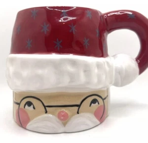 Anthropologie Isabela Dos Santos Cozy With Mr Santa Claus Steinzeug Becher Neu! - Bild 1 von 8