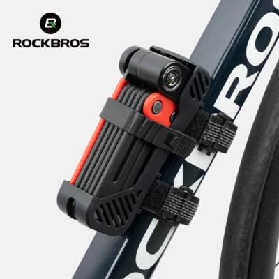 ROCKBROS Keyed Bike Folding Lock With Bracket Lengthened Bicycle Frame Lock - Image 1 of 4