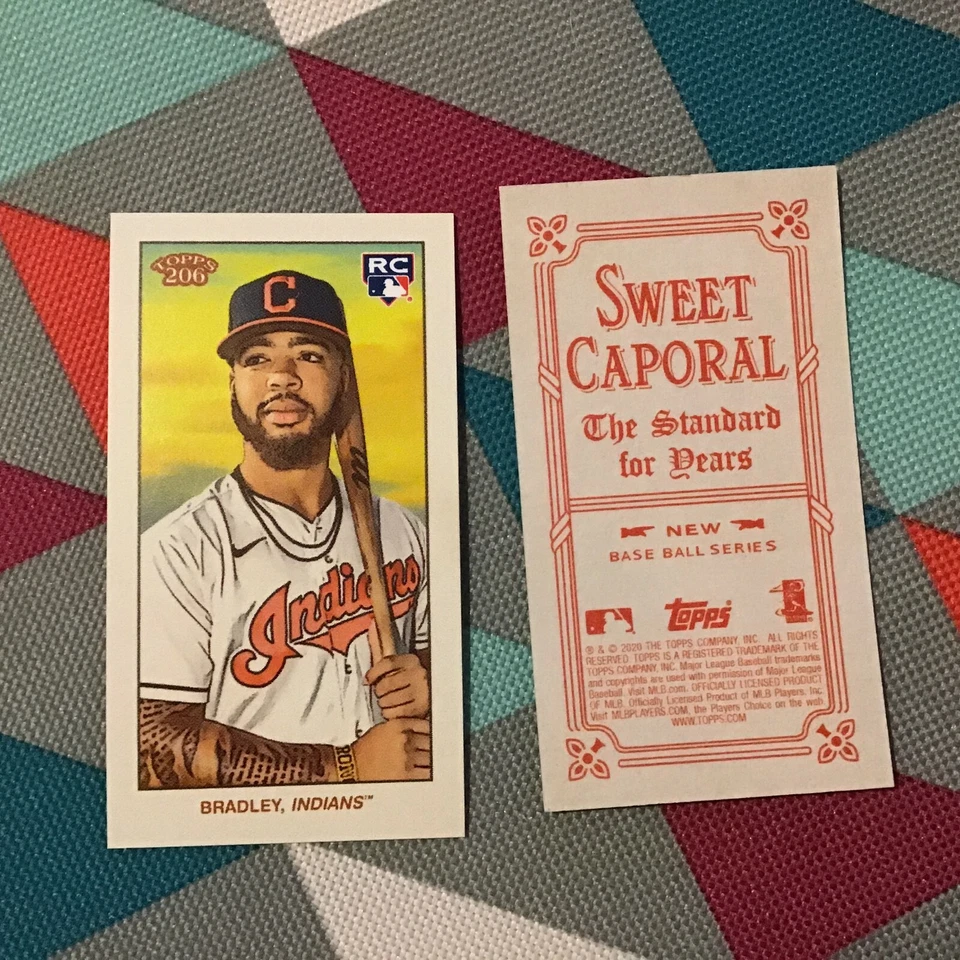 Bobby Bradley Indians RC SP 2020 Topps 206 T206 Series 1 Sweet Caporal Back - Image 1 of 1