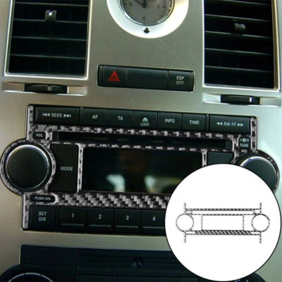 Acabamento interno de fibra de carbono CD player capa surround para Chrysler 300 2005-2007 - Imagem 1 de 4