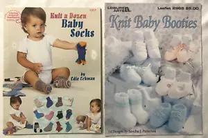 Adorable Knit Baby Booties & Knit a Dozen Baby Socks Knitting Patterns Books - Picture 1 of 2