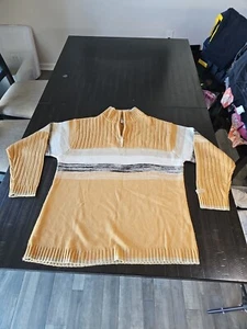 Vintage Southpole Sweater Mens L Beige Striped Ribbed Knit Turtleneck - Bild 1 von 13