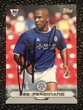 Signed Les Ferdinand Topps Premier Gold '04 2004 Leicester City Trade Card