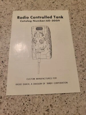 Vintage Radio Shack - Radio Controlled Tank No. 60-3009 Instructions Only - Image 1 of 3