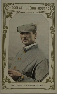rare CHROMO Chocolat Guérin Boutron comte de Lambert ,Aviateur XIX ème - Picture 1 of 2