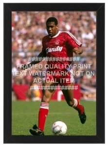 Impresión fotográfica de acción John Barnes 1989 enmarcada Liverpool FC Anfield - Imagen 1 de 10