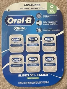 ORAL-B GLIDE ADVANCED BACTERIA DEFENSE FLOSS 44m each (Pack of 6) FREE SHIP - Picture 1 of 2