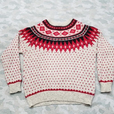 Suéter Woolrich De Colección Para Hombres Grande Gris Pullover Isla Justa Ojo de Pájaro Mezcla de Lana Foto 1 de 4