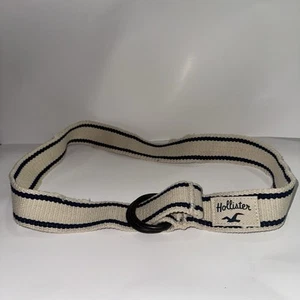 Hollister Men’s Cream Navy Blue Belt Early 2000’s Y2K - Picture 1 of 7