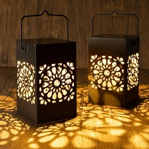 2PACK Solar Lanterns Hanging IP65 Waterproof Solar Lights Outdoor Garden Ligh... - Picture 1 of 6