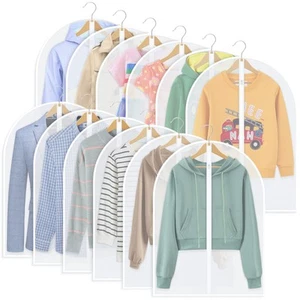 Garment Bags for Hanging Clothes Closet Storage, 32" Set of 12 Clear Suit Bag... - Picture 1 of 6