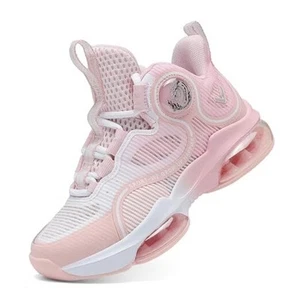 Kids Basketball Shoes Boys Air Cushion Sneakers Girls Mid 3 Big Kid Pink-8235 - Picture 1 of 8
