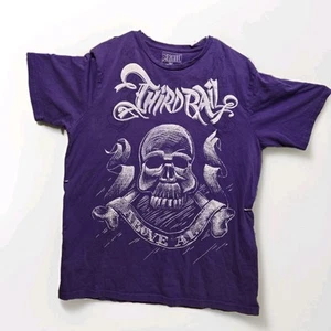 Third (3rd) Rail Dark Purple Skull Short Sleeve Shirt Men's Extra Large XL Tee - Picture 1 of 6