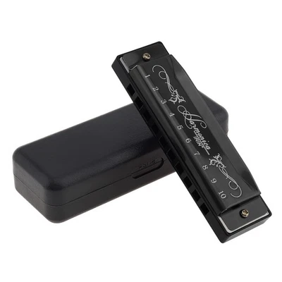 Harmonica 10Hole Blue Diatonic Harmonica KeyC Blues Harp Mouth Organ w/Case Gift - Image 1 of 4