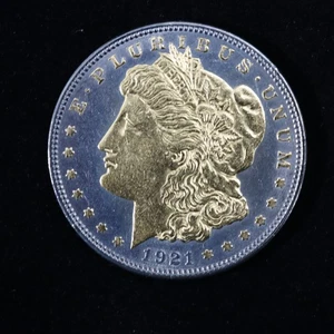 1921 Morgan Silver Dollar Colorized Hand Painted - Picture 1 of 2