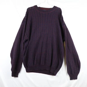 Van Heusen Pullover Herren XL Burgund Navy Rundhals Struktur Strickpullover Freizeit - Bild 1 von 8