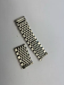 Omega Bead Of Rice Watch Bracelet Square Links Early 564 End Links 18mm Parts - Picture 1 of 4