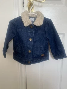 Baby Denim Jacket With Fleece Collar Size 6-9 Months - Picture 1 of 5