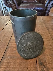 Magic Baking Powder Tin Vintage 7.5"H × 5"D Made In Canada Since 1897 Good Cond! - Picture 1 of 10