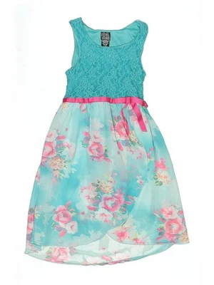 Vestido verde rosa y violeta para niñas 10 Foto 1 de 2