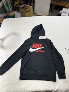 NIKE BOYS CLUB FLEECE HOODIE SOFTBALL Black Kids Youth Size M - Picture 1 of 8