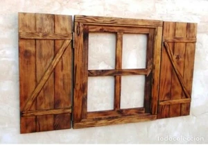 ventana de madera con contraventanas porticones, vintage ,,, ven43 - Imagen 1 de 2