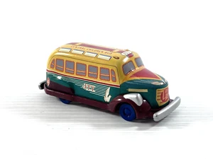 Meiji JTY Central Children Bus Tin/Plastic Mini Vehicle Toy Fixed Wheels - Picture 1 of 12