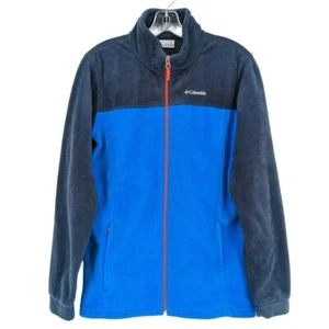 Columbia Full Zip Fleece Jacket XL Blue Navy Red Steens Mountain II Long Sleeve - Picture 1 of 11