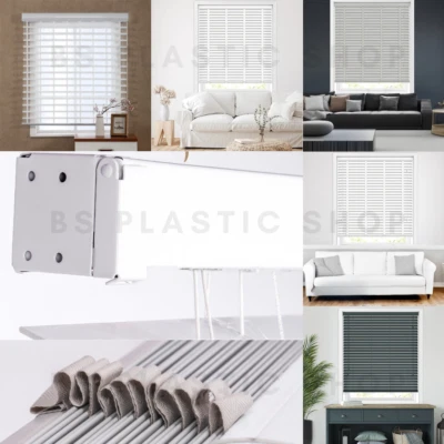 Faux Wood Wooden Window blinds 50mm slats with Tape & String Venetian Blind - Image 1 of 4