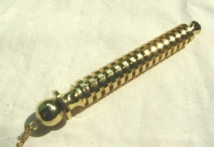 Brass Egyptian Reiki Isis Metal Healing Pendulum 17 Disc Gold Plated Chamber J - Picture 1 of 4