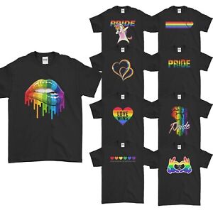 LGBT Pride T-Shirt Rainbow Heart Love Wins Unicorn Gay Pride Mens Womens Tee Top