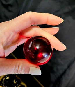 1PC. 40mm Rare Red Crystal Ball, Home Decor BALL ONLY - Picture 1 of 6