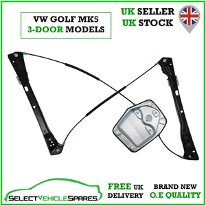NEW VW GOLF MK5 3-DOOR PASSENGER LEFT FRONT ELECTRIC WINDOW REGULATOR 2004-2008 - Picture 1 of 4