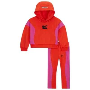 Nike Girls Sweatshirt and Leggings Set Cotton Fuchsia Orange 6-7 Years 36k664 - Picture 1 of 8
