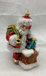 Koronex~Hand-Blown Glass~Santa By The Chimney~Ornament~Poland - Picture 1 of 12