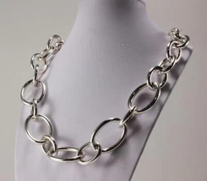 RARE IPPOLITA GLAMAZON 925 STERLING SILVER TUBULAR CHAIN TOGGLE CLOSURE NECKLACE - Picture 1 of 8
