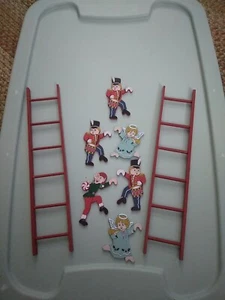 Vtg Christmas 8pc Climbing Ladders Climbers Elf Angel Drummer Lot Decor Fun - Picture 1 of 15