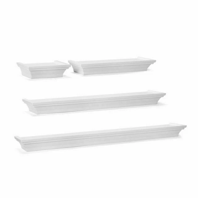 Melannco Wall Shelves Set of 4 - White