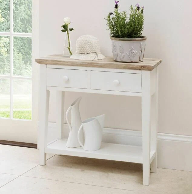 Florence UK-015 Console Table - White, 82 x 33 x 76cm