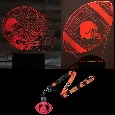 Cleveland Browns  3D Football, Helmet, Lanyard & Key Chain Combo Illusion Lights Cover