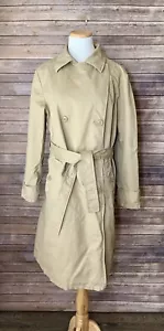 Gap Women's Trench Coat Jacket Excellent Khaki Double Breasted Belted Large - Picture 1 of 7