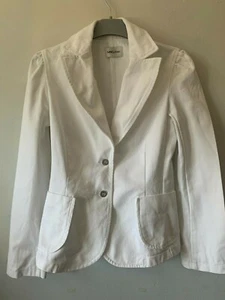 Mango white cotton blazer jacket size M - Picture 1 of 6