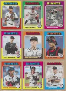2024 Topps Heritage SAN FRANCISCO GIANTS Base Team Set of (12) Harrison Matos - Picture 1 of 2