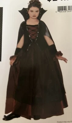 Vestido Disfraz de Tul Terciopelo Borgoña Rojo Darling Dracula’s Niñas Grande 10/12 ¡NUEVO! Foto 1 de 4