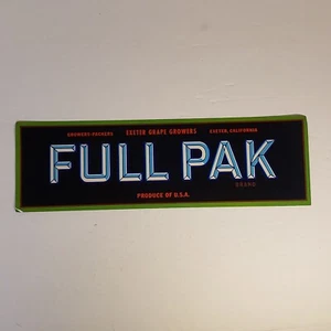 Vintage Original Full Pak Brand Crate Box Label 1950s Unused - Picture 1 of 3
